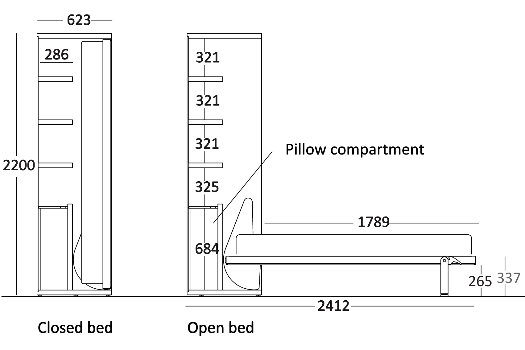 Opklapbed Penelope Bank BedHabits 3